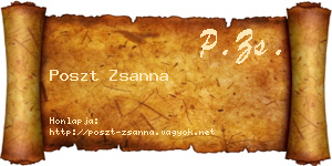 Poszt Zsanna névjegykártya
